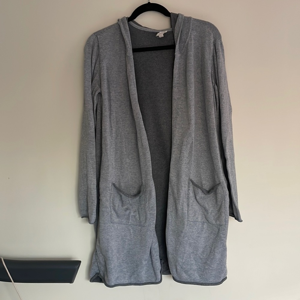 Eileen Fisher Hooded Organic Peruvian Cotton Cardigan Jacket